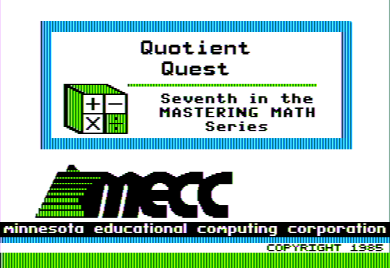 Game cover: Quotient Quest