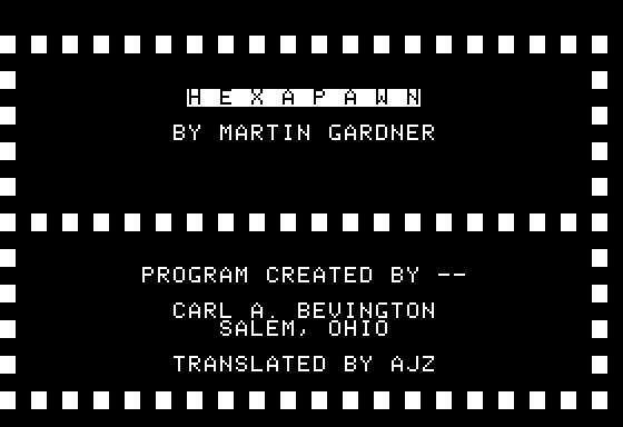 Game cover: Hexapawn