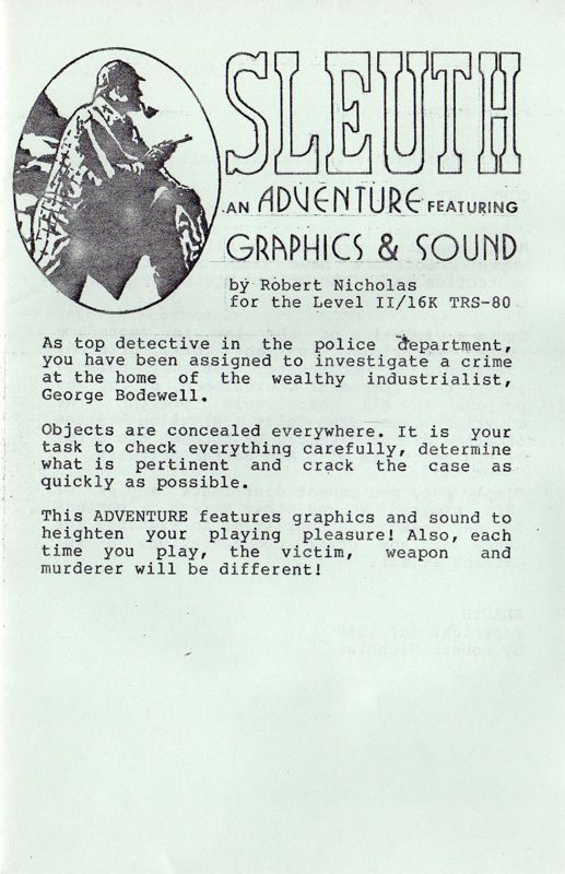 Game cover: Sleuth