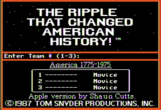 Game cover: The Ripple That Changed American History!
