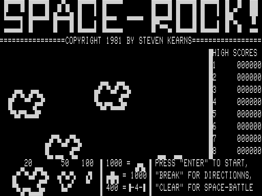 Game cover: Space-Rock!