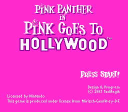 Game cover: Pink Goes to Hollywood