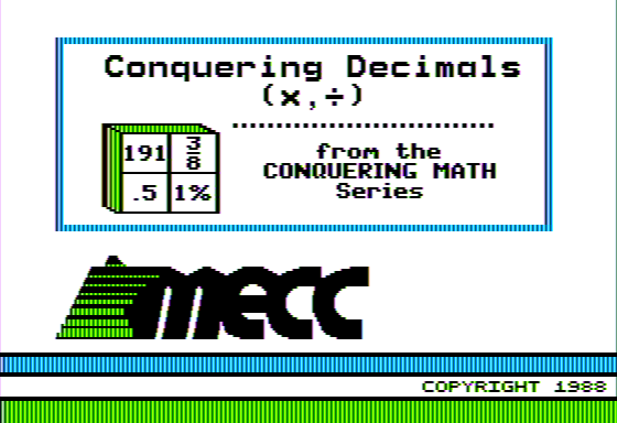 Game cover: Conquering Decimals (x, ÷)