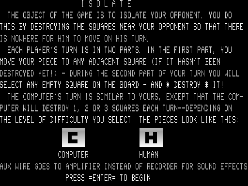 Game cover: Isolate