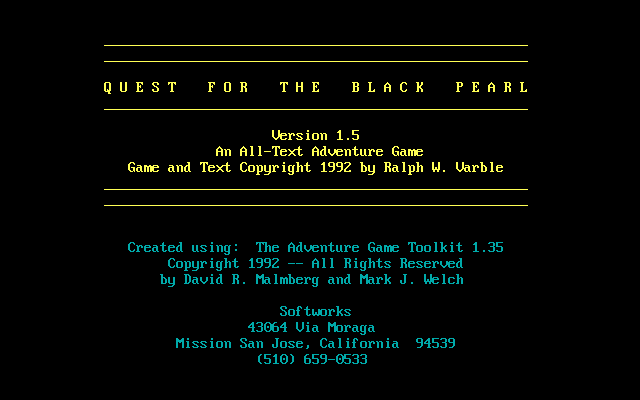 Game cover: Quest for the Black Pearl