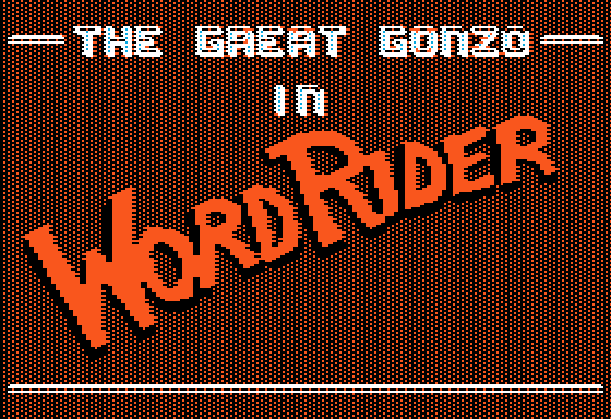 Game cover: The Great Gonzo in Word Rider