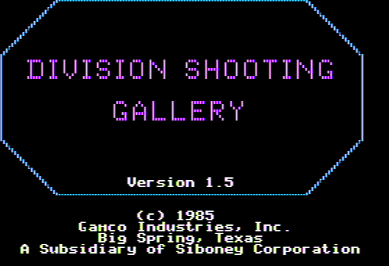 Game cover: Division Shooting Gallery