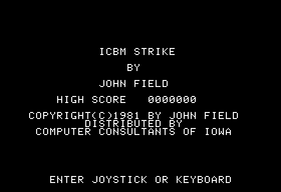 Game cover: ICBM Strike