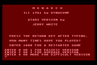 Game cover: Monarch