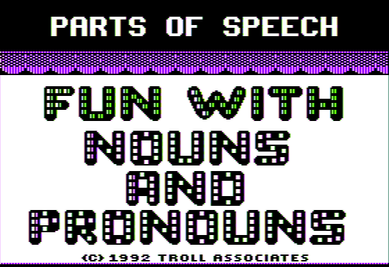 Game cover: Parts of Speech: Fun with Nouns and Pronouns