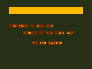 Game cover: Temple of the Lost Ark