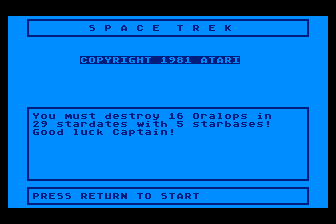 Game cover: Space Trek