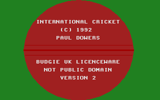 Game cover: International Cricket
