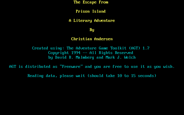 Game cover: The Escape From Prison Island: A Literary Adventure