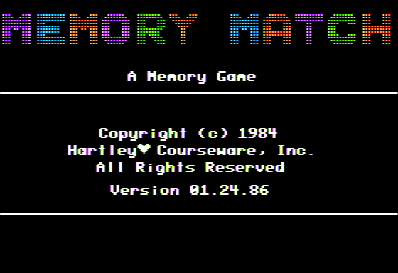 Game cover: Memory Match