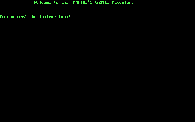 Game cover: Vampire's Castle Adventure