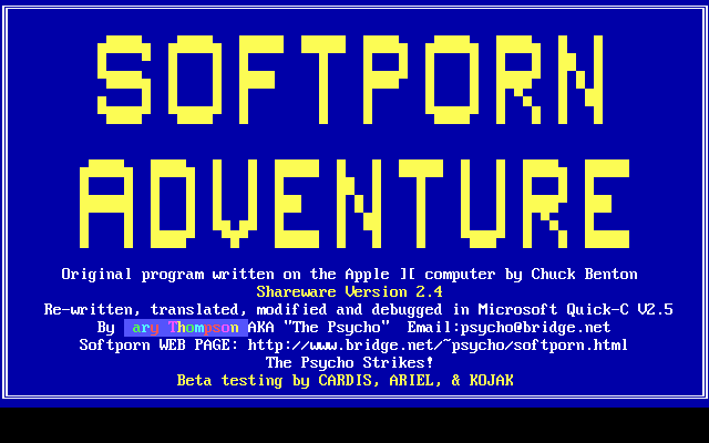 Game cover: Softporn Adventure