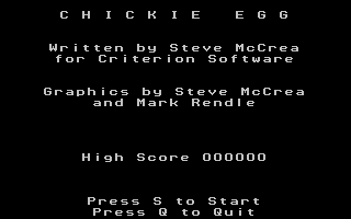 Game cover: Chickie Egg