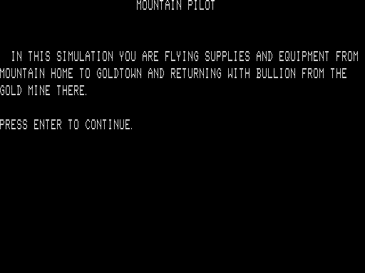 Game cover: Mountain Pilot