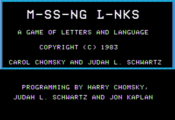 Game cover: M-ss-ng L-nks