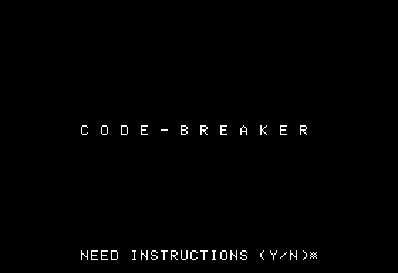 Game cover: Code Breaker