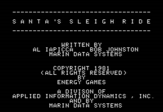 Game cover: Santa's Sleigh Ride