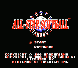 Game cover: Dusty Diamond's All-Star Softball