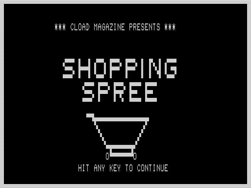 Game cover: Shopping Spree
