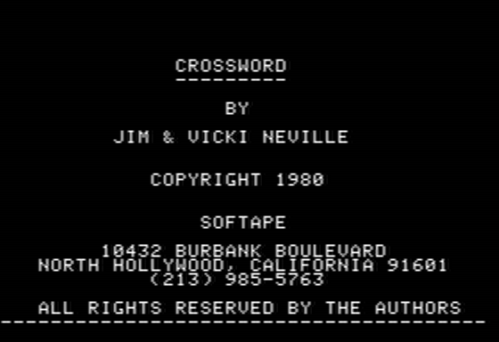 Game cover: Crossword