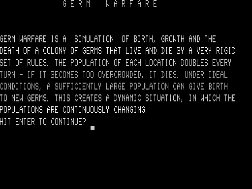 Game cover: Germ Warfare
