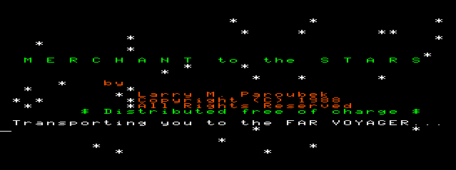Game cover: Merchant to the Stars