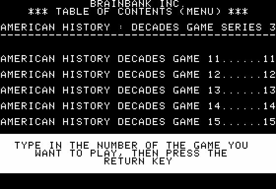 Game cover: American History: The Decades Game 3