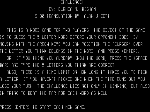 Game cover: Word Challenge