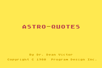Game cover: Astro-Quotes