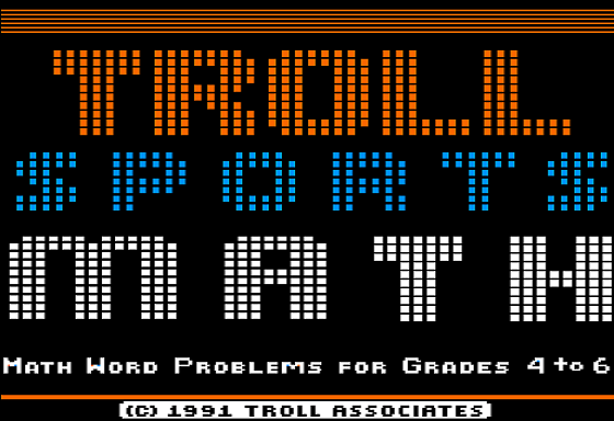Game cover: Troll Sports Math