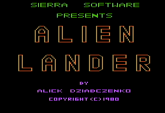 Game cover: Alien Lander