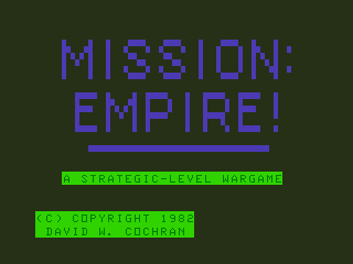 Game cover: Mission: Empire!