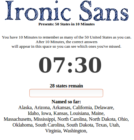 Game cover: 50 States in 10 Minutes