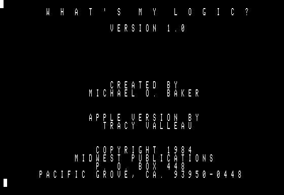 Game cover: What's my Logic?