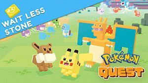 Game cover: Pokémon Quest: Wait Less Stone