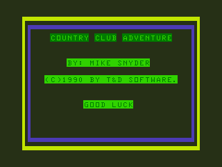 Game cover: Country Club Adventure