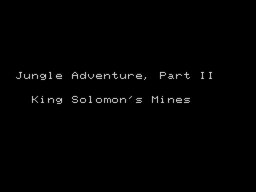 Game cover: Jungle Adventure, Part II: King Solomon's Mines