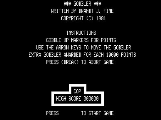 Game cover: Gobbler