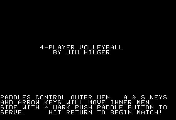 Game cover: Volleyball