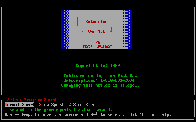 Game cover: Submarine
