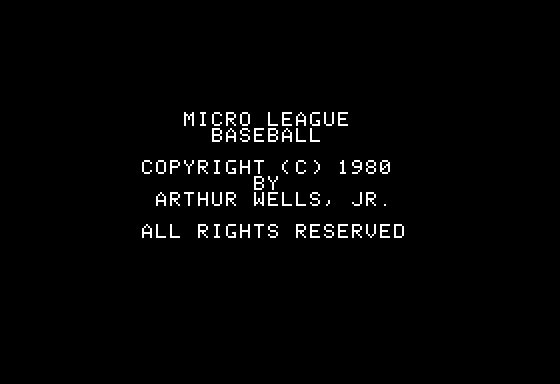 Game cover: Micro League Baseball