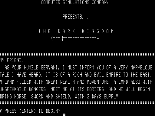 Game cover: The Dark Kingdom