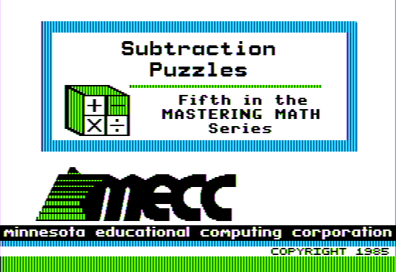 Game cover: Subtraction Puzzles