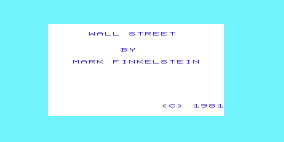 Game cover: Wall Street
