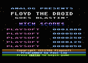 Game cover: Floyd the Droid Goes Blastin'